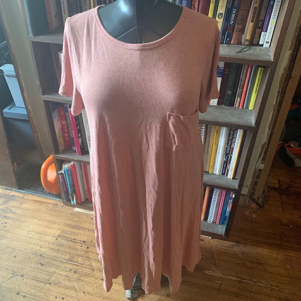 Lularoe dusty rose colored high low size XL swing normcore dress